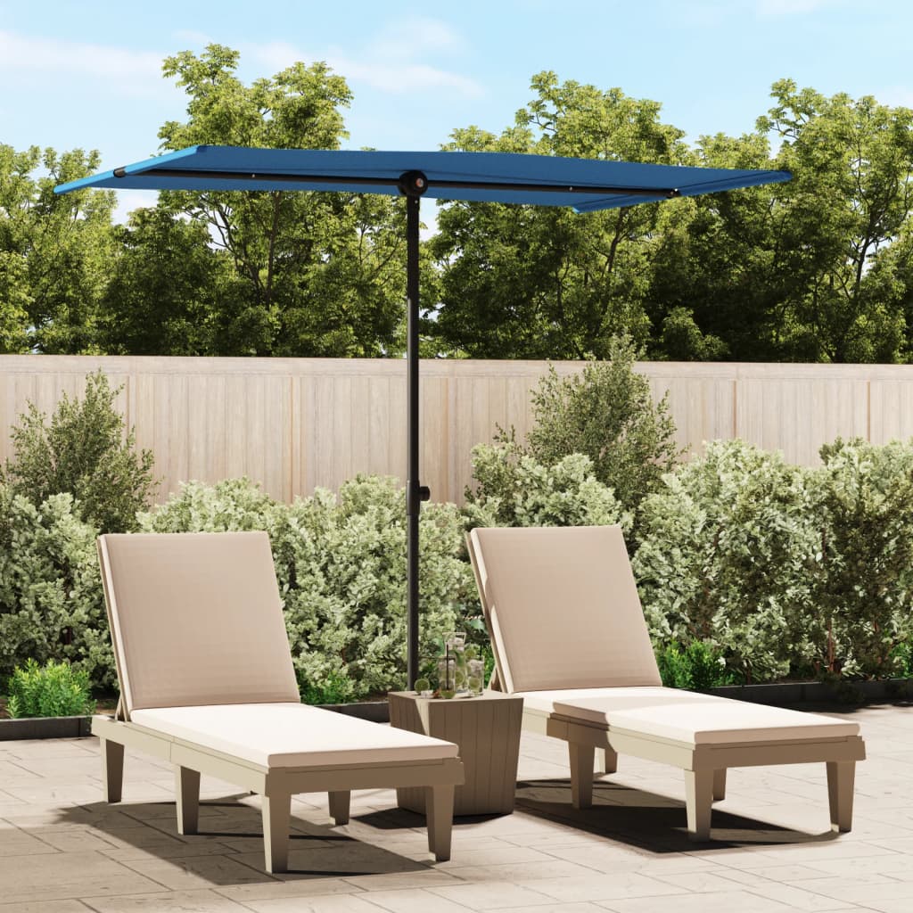 Parasol met aluminium paal 2x1,5 m azuurblauw is nu te koop bij PeponiXL, paradijselijk wonen!