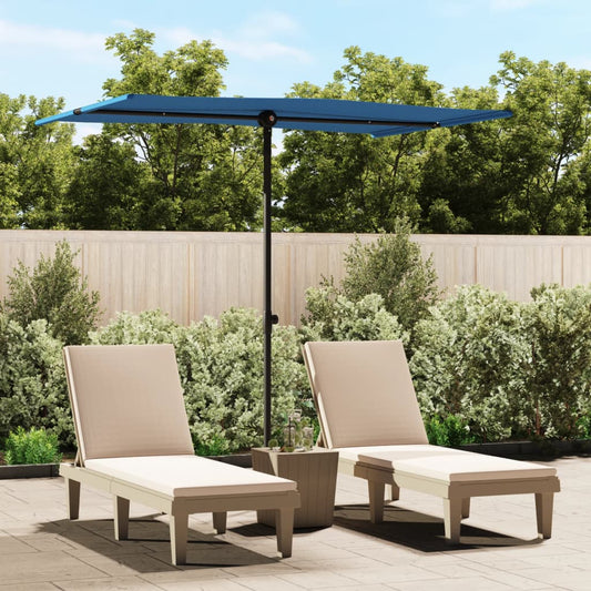 Parasol met aluminium paal 2x1,5 m azuurblauw is nu te koop bij PeponiXL, paradijselijk wonen!