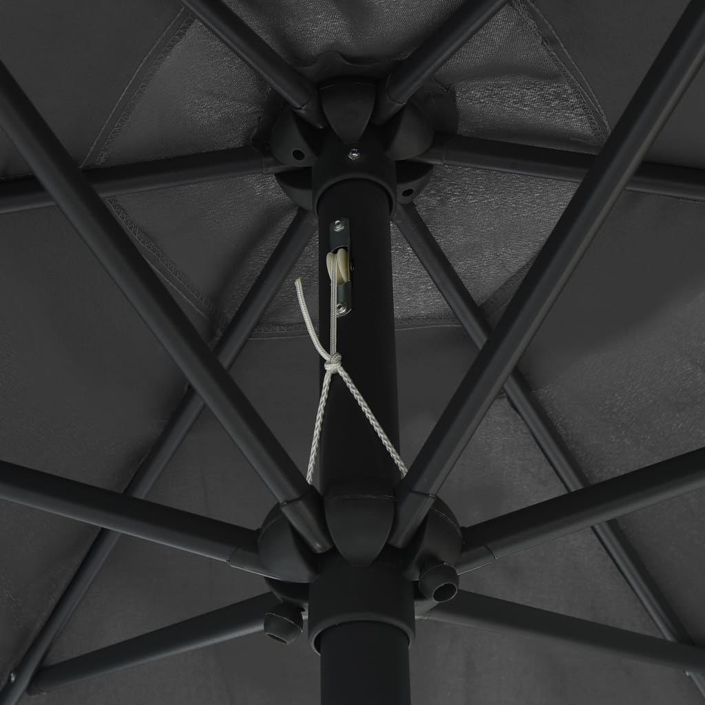 Parasol met aluminium paal 270x246 cm antracietkleurig is nu te koop bij PeponiXL, paradijselijk wonen!