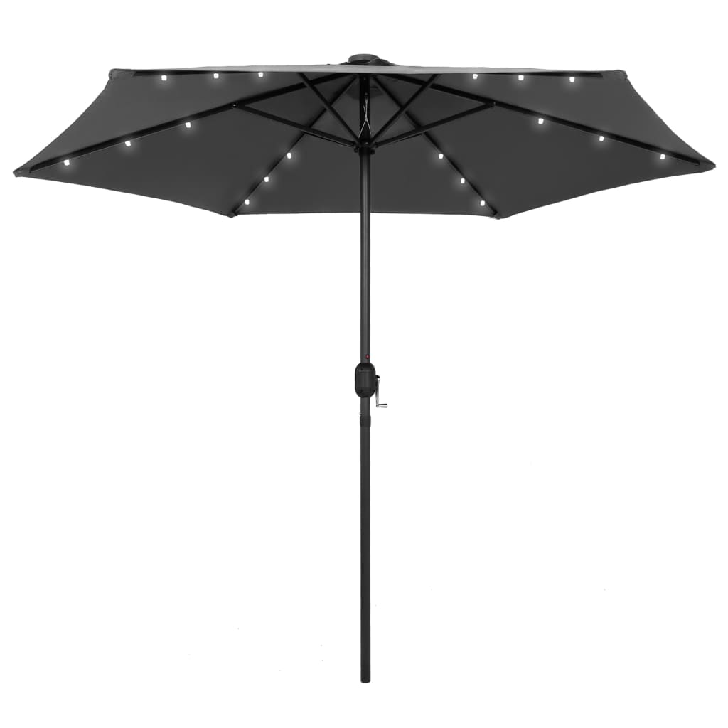Parasol met LED-verlichting en aluminium paal 270 cm antraciet is nu te koop bij PeponiXL, paradijselijk wonen!