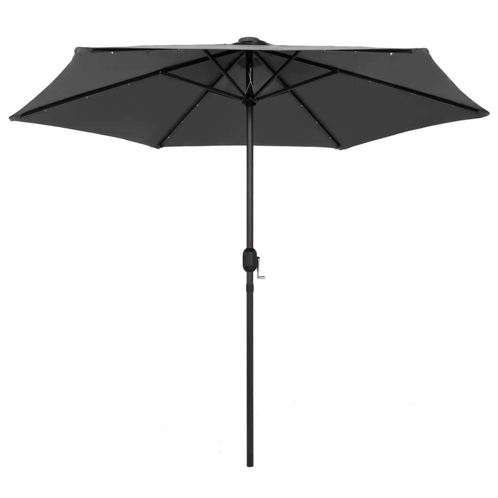 Parasol met LED-verlichting en aluminium paal 270 cm antraciet is nu te koop bij PeponiXL, paradijselijk wonen!