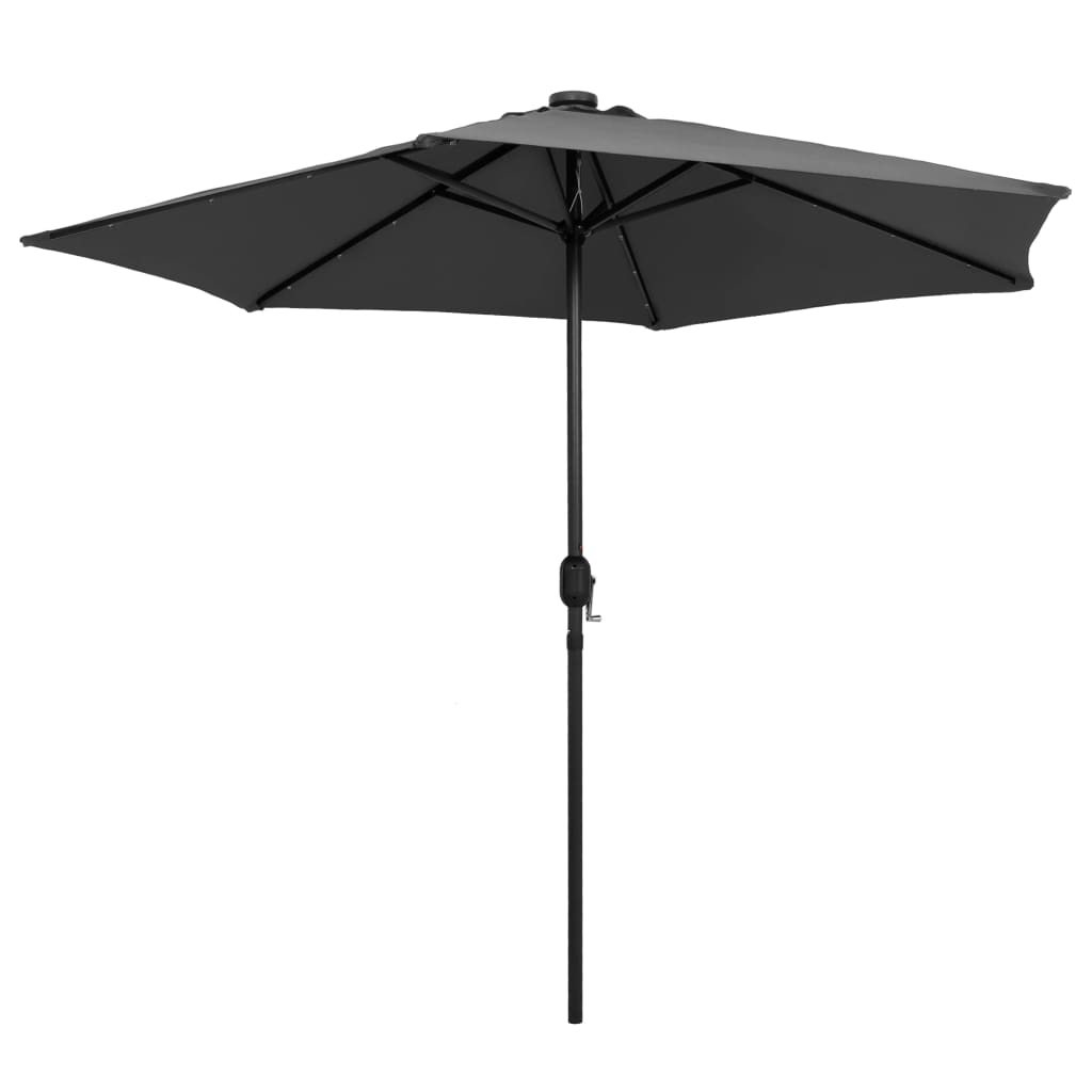 Parasol met LED-verlichting en aluminium paal 270 cm antraciet is nu te koop bij PeponiXL, paradijselijk wonen!