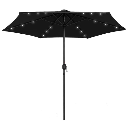 Parasol met LED-verlichting en aluminium paal 270 cm zwart is nu te koop bij PeponiXL, paradijselijk wonen!