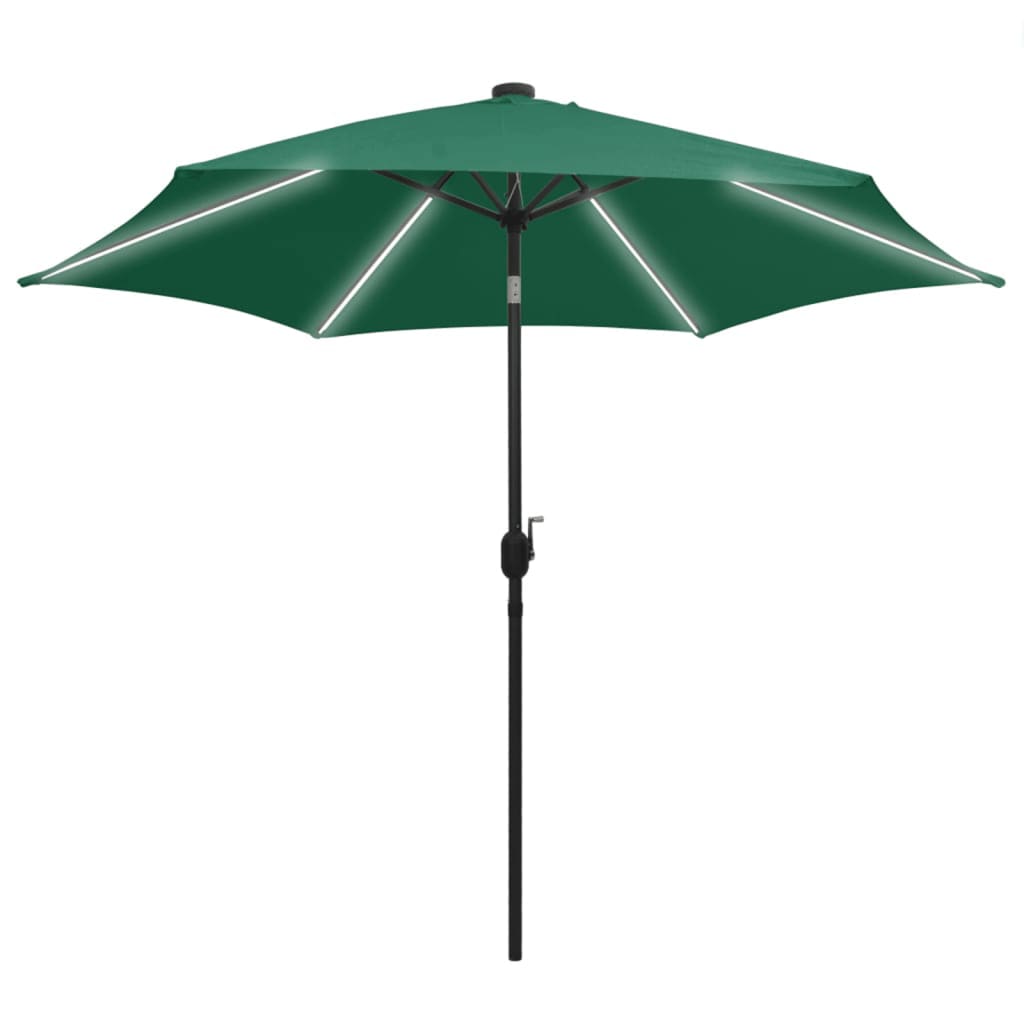 Parasol met LED-verlichting en aluminium paal 300 cm groen is nu te koop bij PeponiXL, paradijselijk wonen!