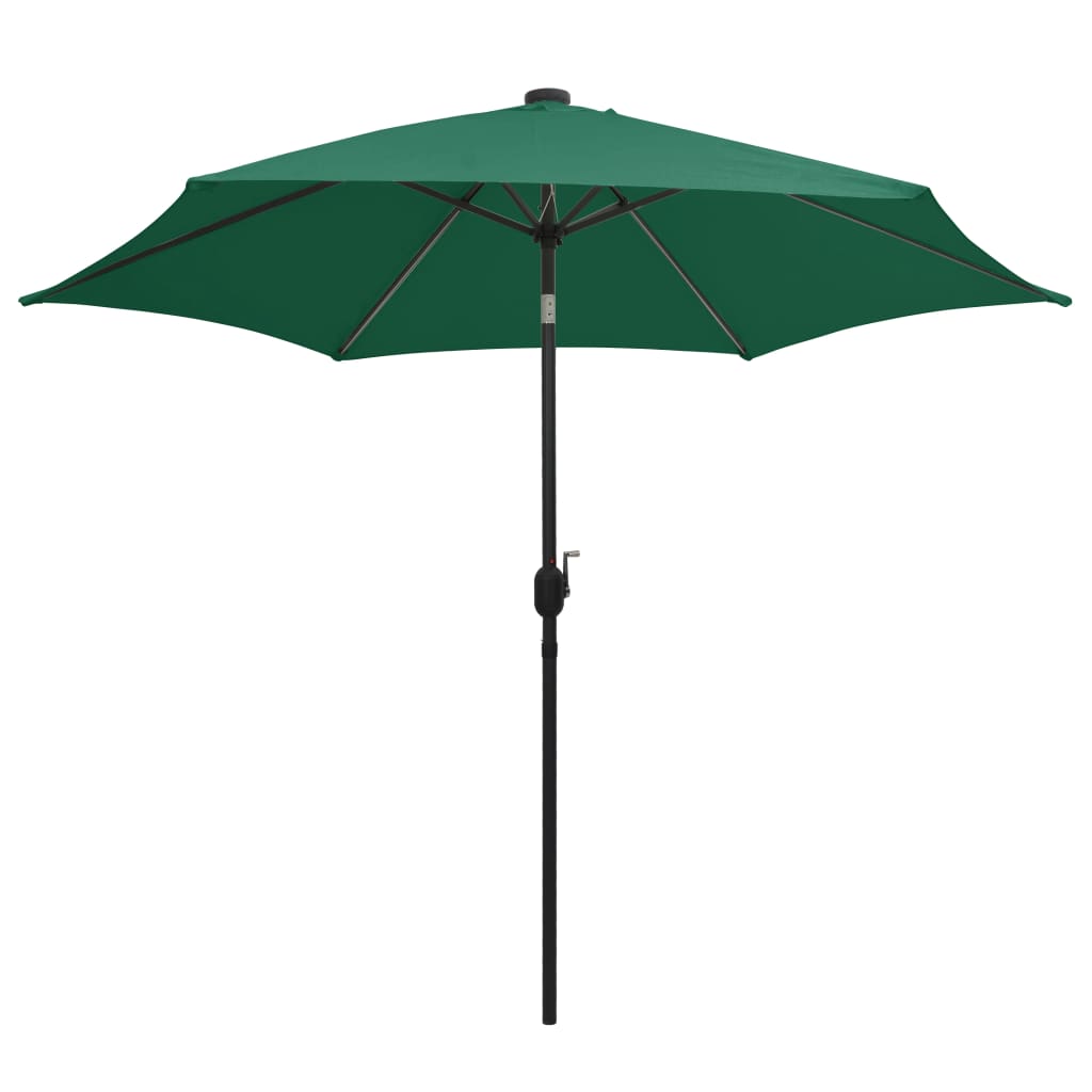 Parasol met LED-verlichting en aluminium paal 300 cm groen is nu te koop bij PeponiXL, paradijselijk wonen!
