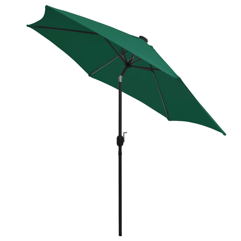 Parasol met LED-verlichting en aluminium paal 300 cm groen is nu te koop bij PeponiXL, paradijselijk wonen!