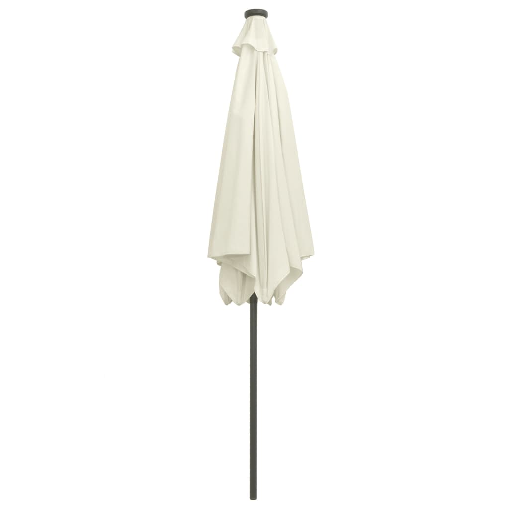 Parasol met LED-verlichting en aluminium paal 300 cm zandwit is nu te koop bij PeponiXL, paradijselijk wonen!