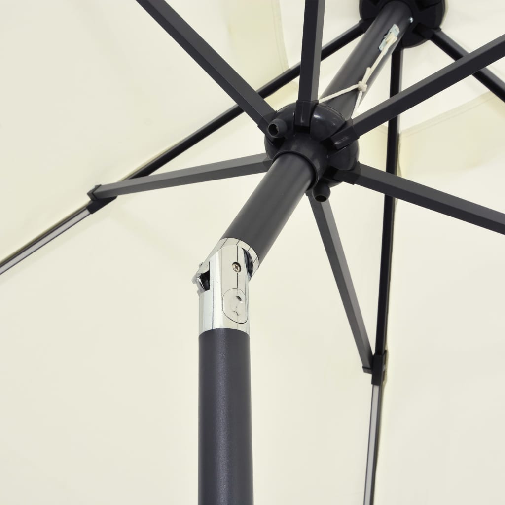 Parasol met LED-verlichting en aluminium paal 300 cm zandwit is nu te koop bij PeponiXL, paradijselijk wonen!