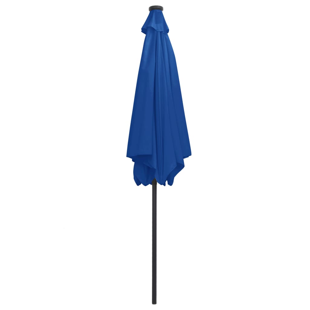 Parasol met LED-verlichting en aluminium paal 300 cm azuurblauw is nu te koop bij PeponiXL, paradijselijk wonen!
