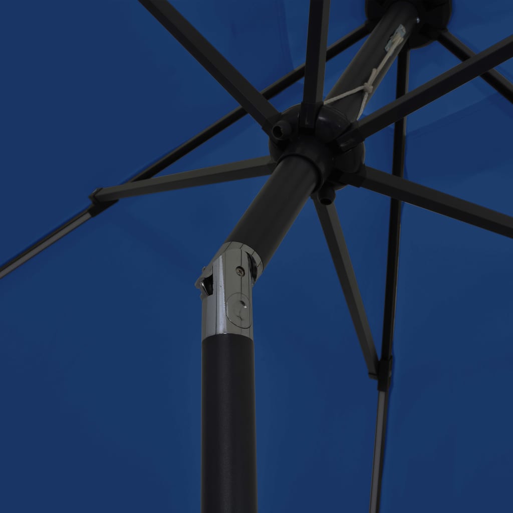 Parasol met LED-verlichting en aluminium paal 300 cm azuurblauw is nu te koop bij PeponiXL, paradijselijk wonen!
