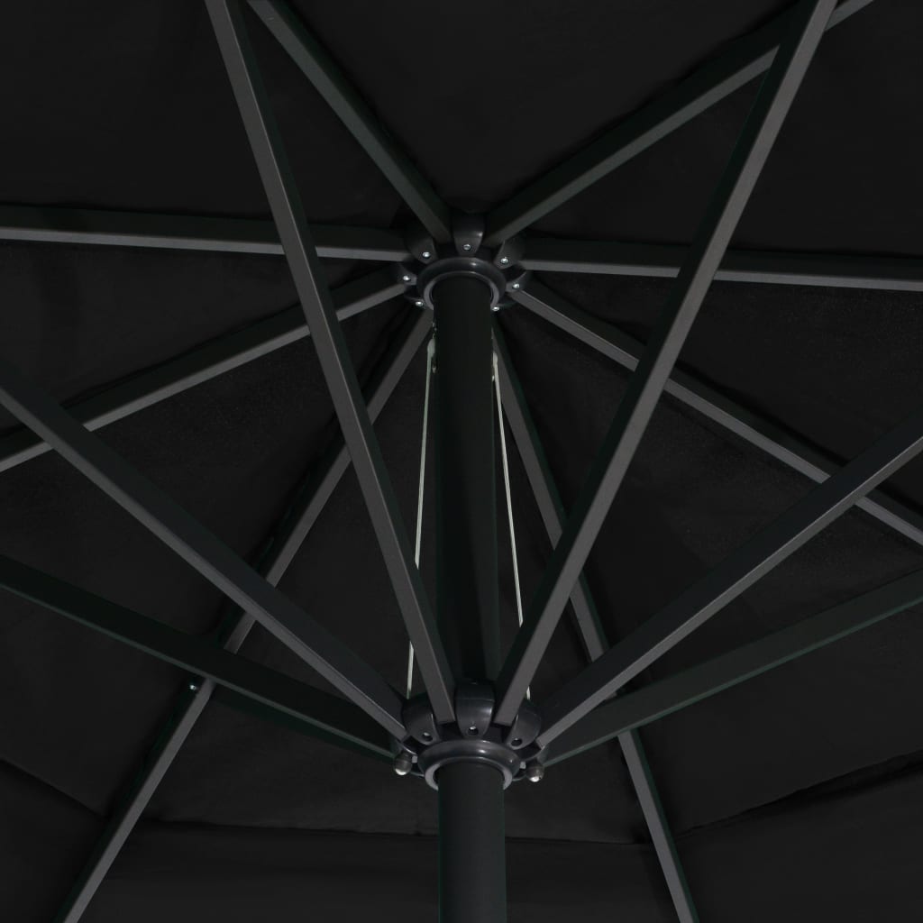 Parasol met aluminium paal 500 cm zwart is nu te koop bij PeponiXL, paradijselijk wonen!