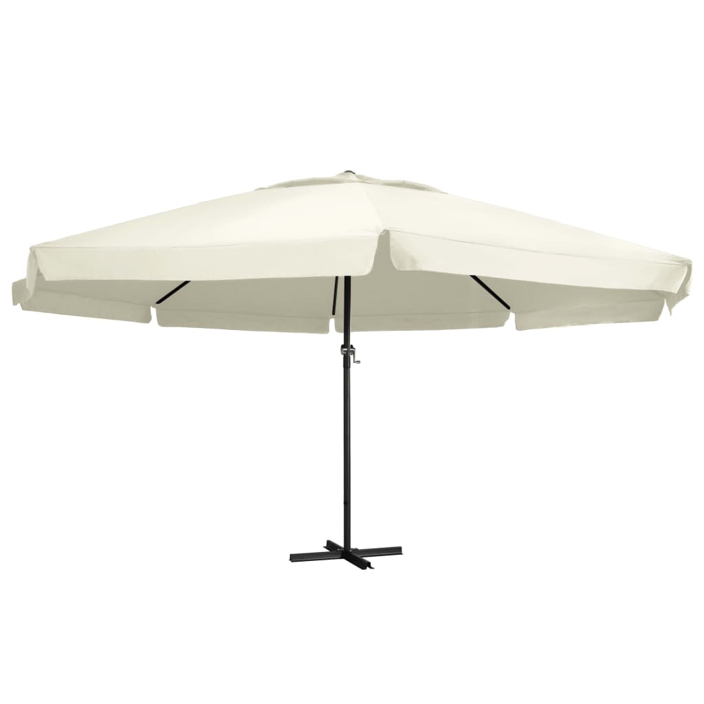 Parasol met aluminium paal 600 cm zandwit is nu te koop bij PeponiXL, paradijselijk wonen!