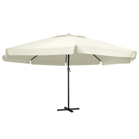 Parasol met aluminium paal 600 cm zandwit is nu te koop bij PeponiXL, paradijselijk wonen!