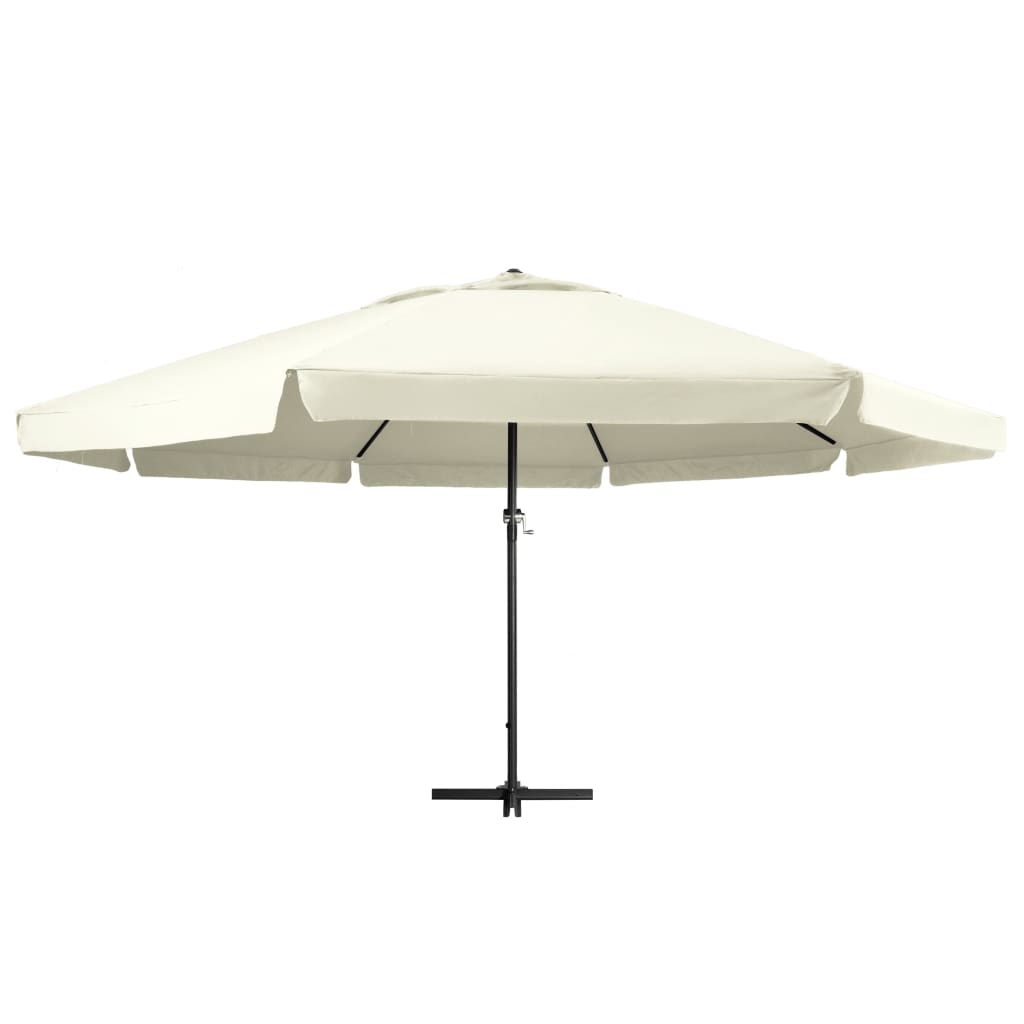 Parasol met aluminium paal 600 cm zandwit is nu te koop bij PeponiXL, paradijselijk wonen!