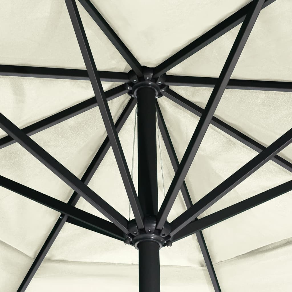 Parasol met aluminium paal 600 cm zandwit is nu te koop bij PeponiXL, paradijselijk wonen!