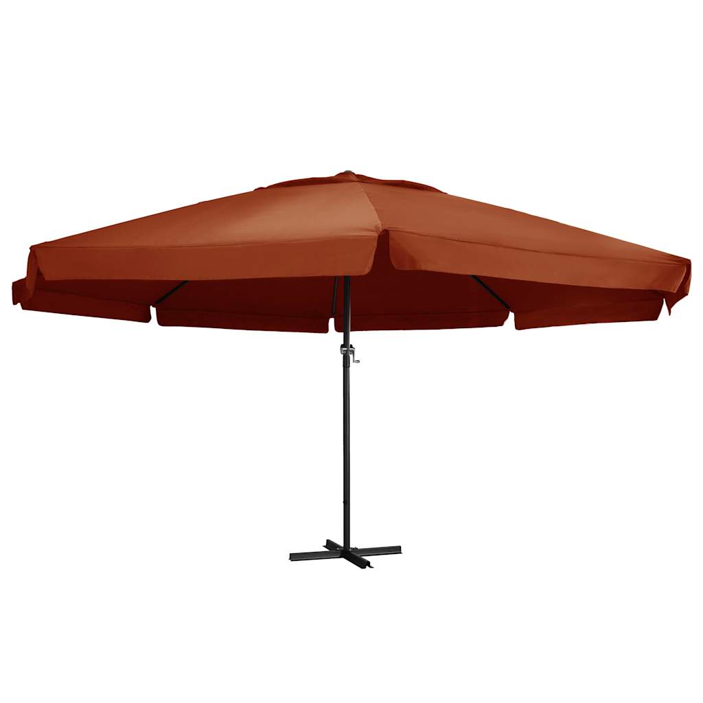 Parasol met aluminium paal 600 cm terracottakleurig is nu te koop bij PeponiXL, paradijselijk wonen!