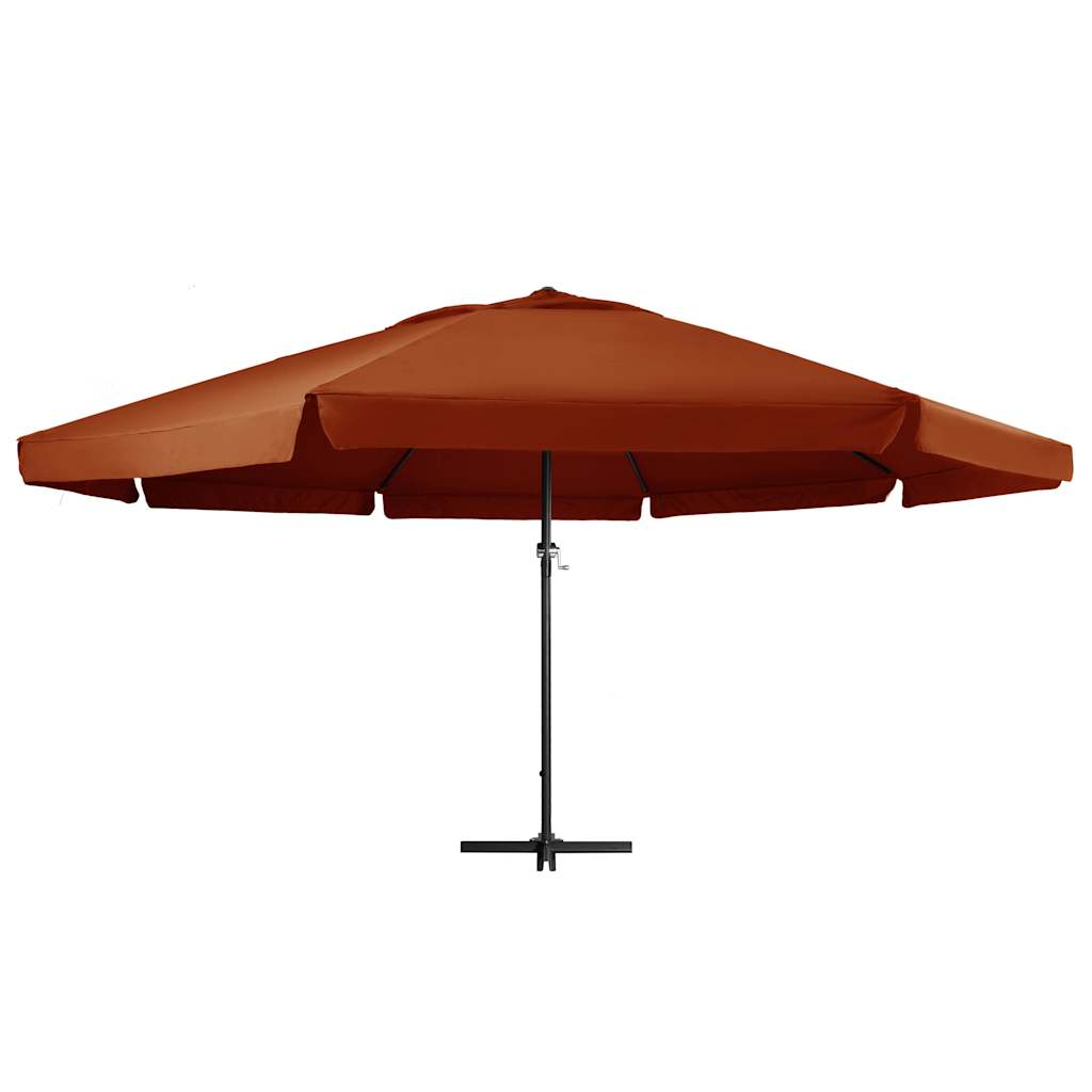 Parasol met aluminium paal 600 cm terracottakleurig is nu te koop bij PeponiXL, paradijselijk wonen!