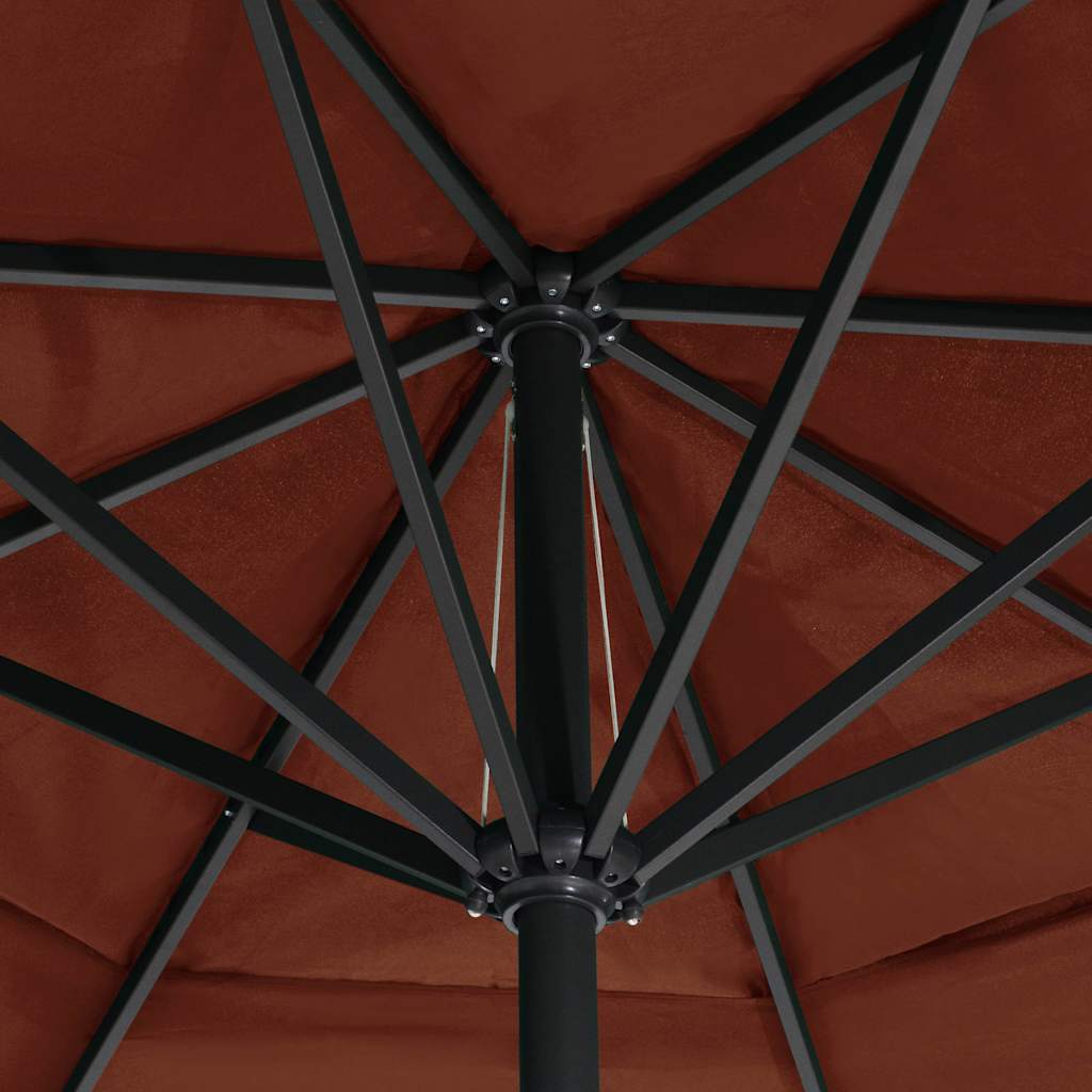 Parasol met aluminium paal 600 cm terracottakleurig is nu te koop bij PeponiXL, paradijselijk wonen!