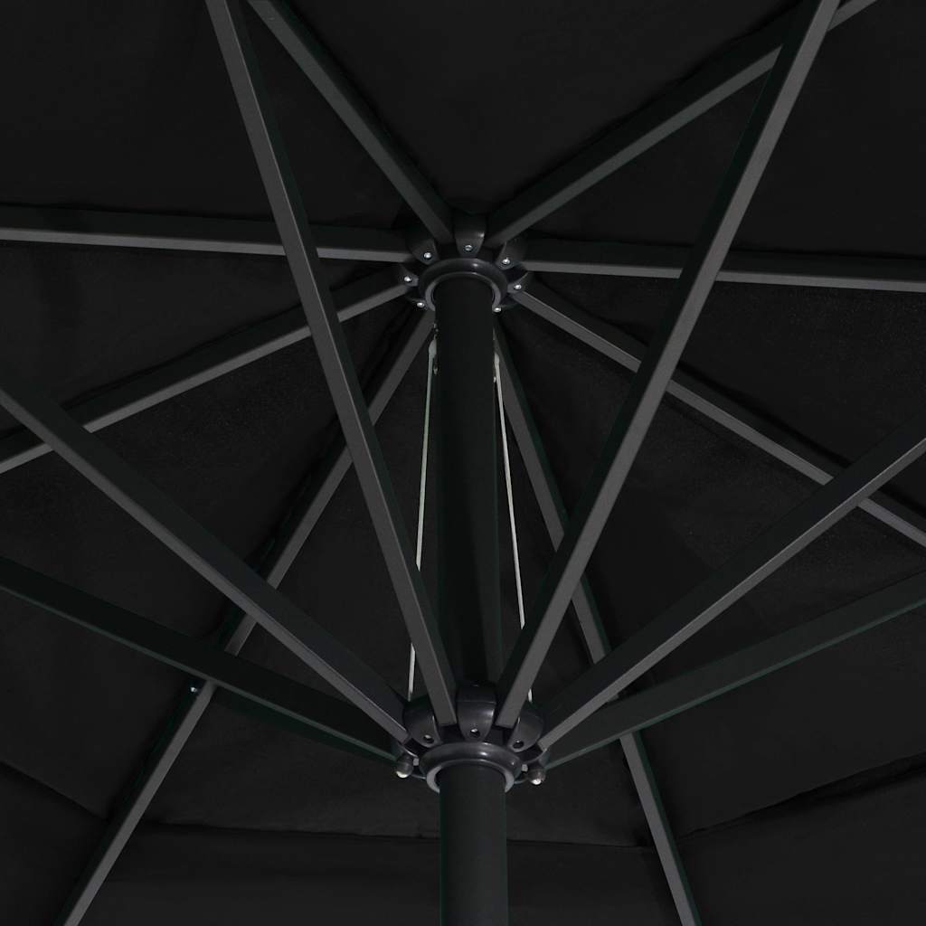 Parasol met aluminium paal 600 cm zwart is nu te koop bij PeponiXL, paradijselijk wonen!