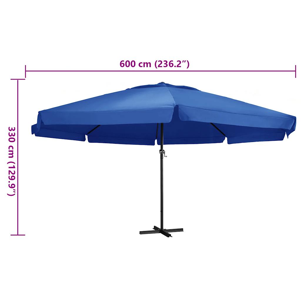Parasol met aluminium paal 500 cm azuurblauw is nu te koop bij PeponiXL, paradijselijk wonen!