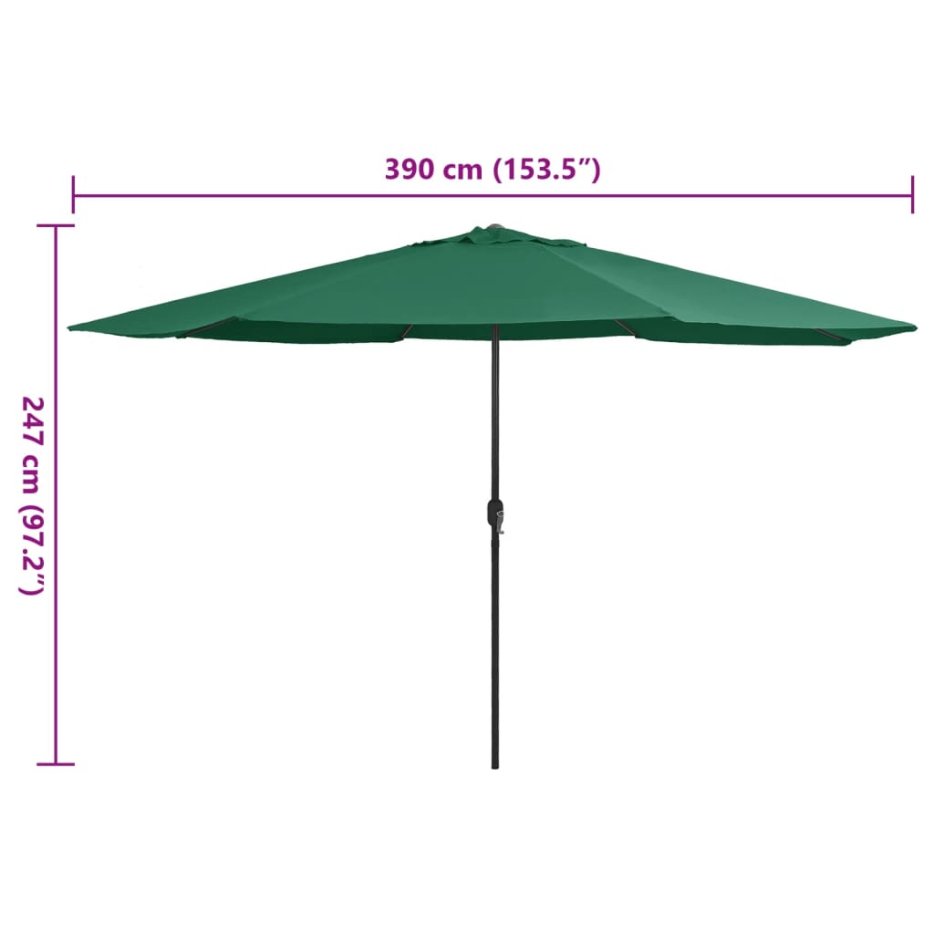 Parasol met metalen paal 390 cm groen is nu te koop bij PeponiXL, paradijselijk wonen!