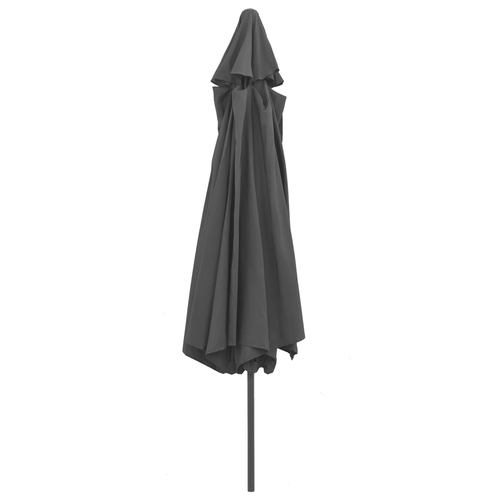 Parasol met metalen paal 390 cm antracietkleurig is nu te koop bij PeponiXL, paradijselijk wonen!
