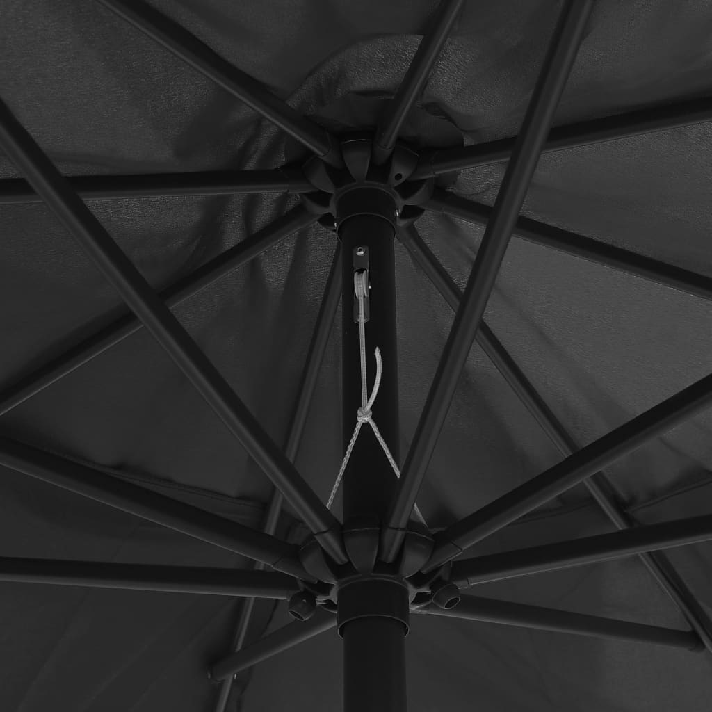 Parasol met metalen paal 390 cm antracietkleurig is nu te koop bij PeponiXL, paradijselijk wonen!