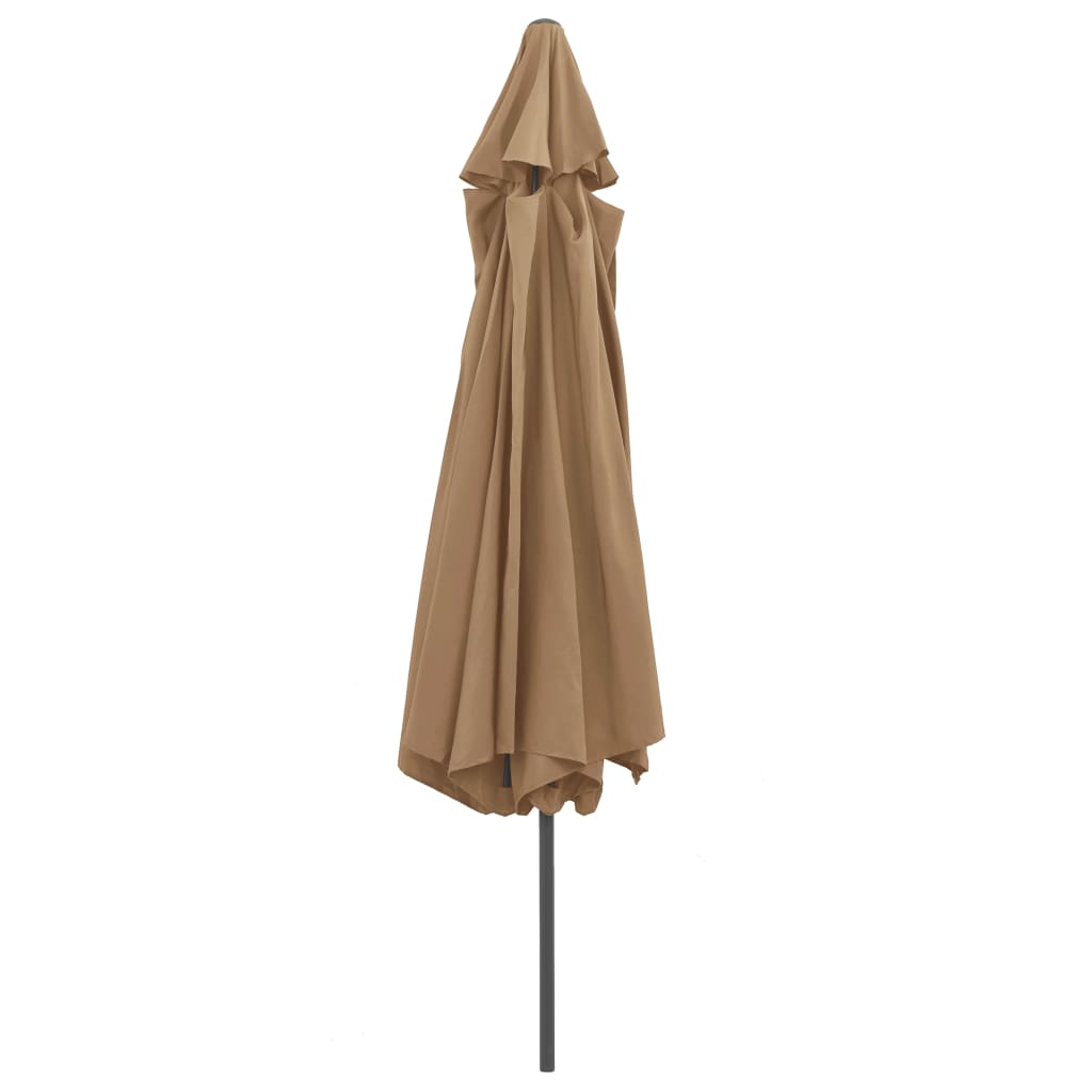 Parasol met metalen paal 390 cm taupe is nu te koop bij PeponiXL, paradijselijk wonen!