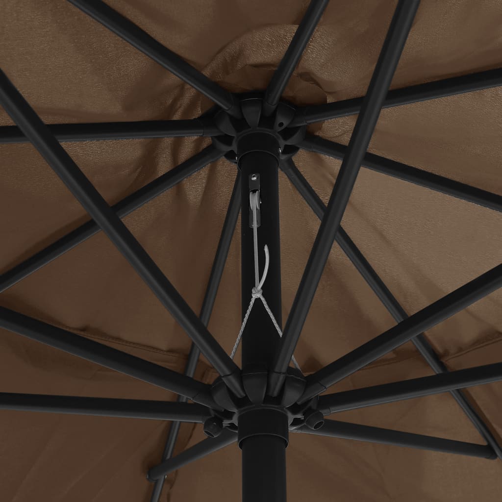 Parasol met metalen paal 390 cm taupe is nu te koop bij PeponiXL, paradijselijk wonen!