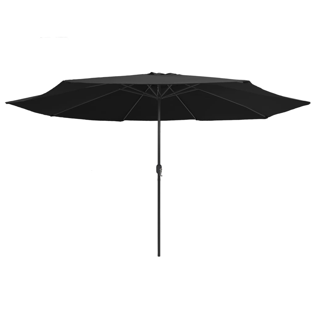 Parasol met metalen paal 390 cm zwart is nu te koop bij PeponiXL, paradijselijk wonen!