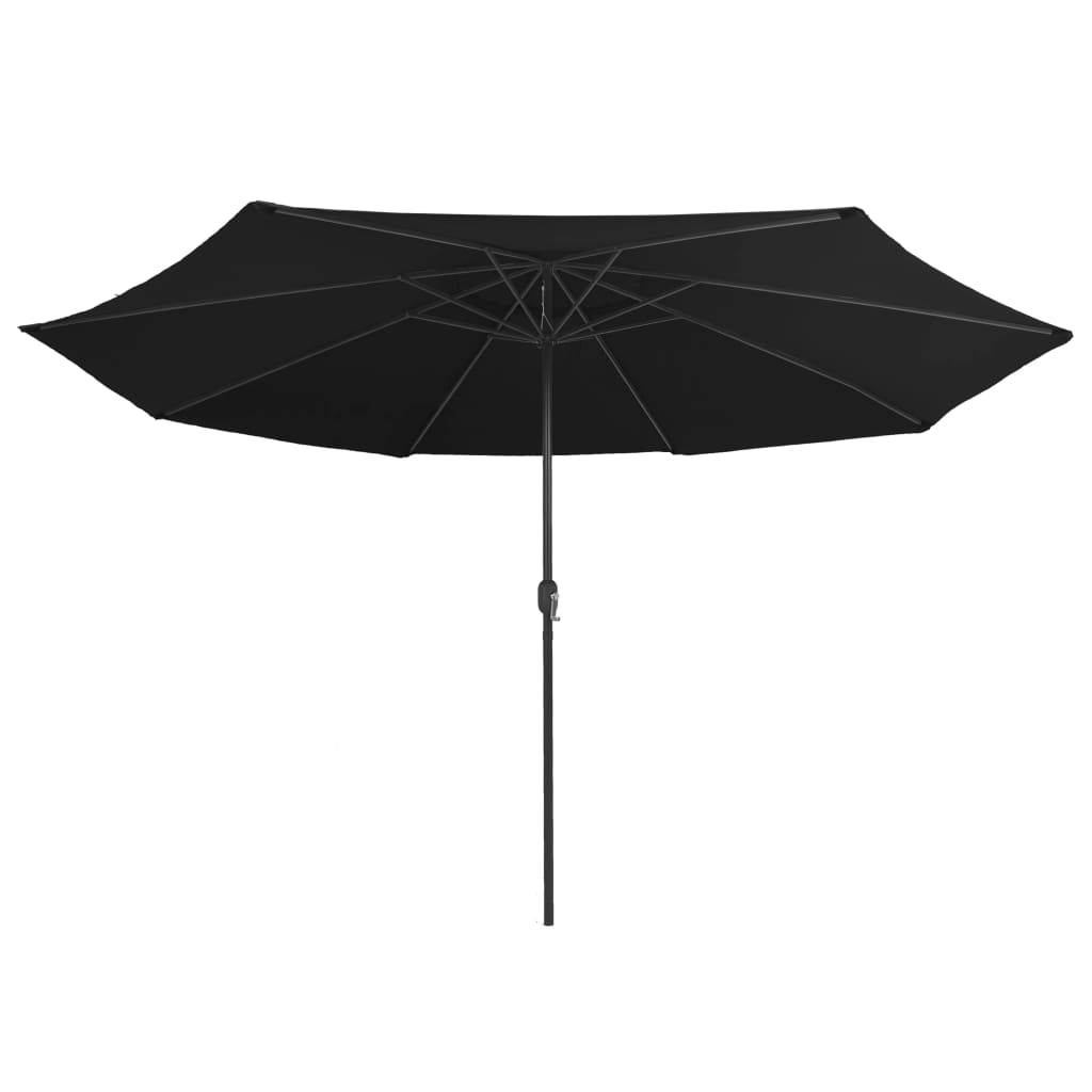 Parasol met metalen paal 390 cm zwart is nu te koop bij PeponiXL, paradijselijk wonen!
