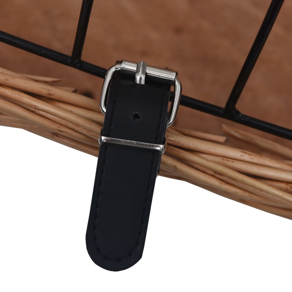 Fietsstuurmand met deksel 50x45x35 cm natuurlijk wilgen is nu te koop bij PeponiXL, paradijselijk wonen!