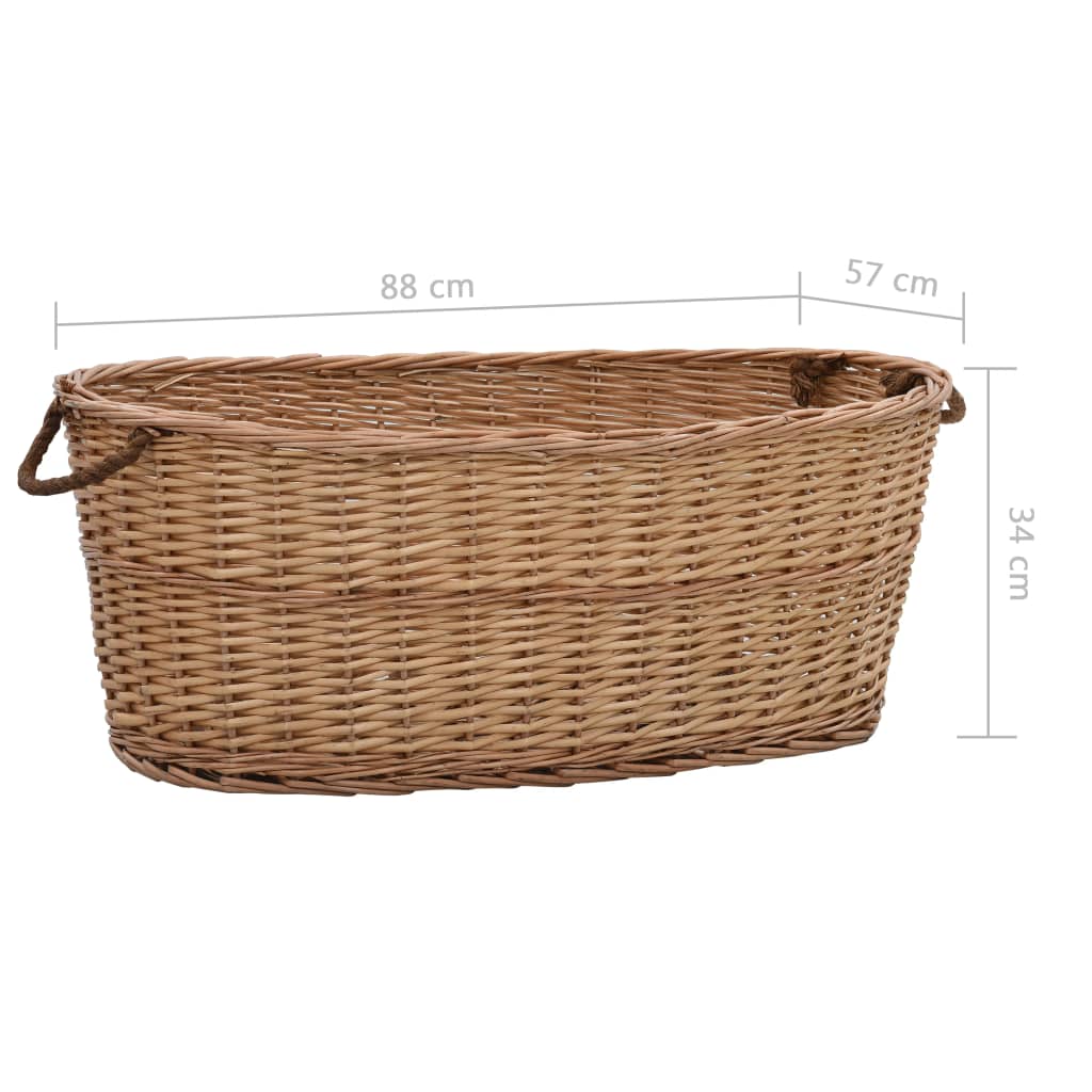 Houtmand met handvatten 88x57x34 cm natuurlijk wilgenhout is nu te koop bij PeponiXL, paradijselijk wonen!