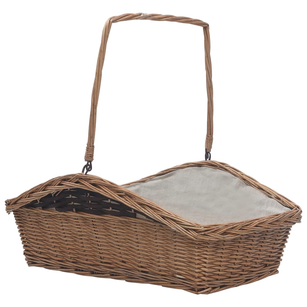Houtmand met handvat 61,5x46,5x58 cm wilgenhout bruin is nu te koop bij PeponiXL, paradijselijk wonen!