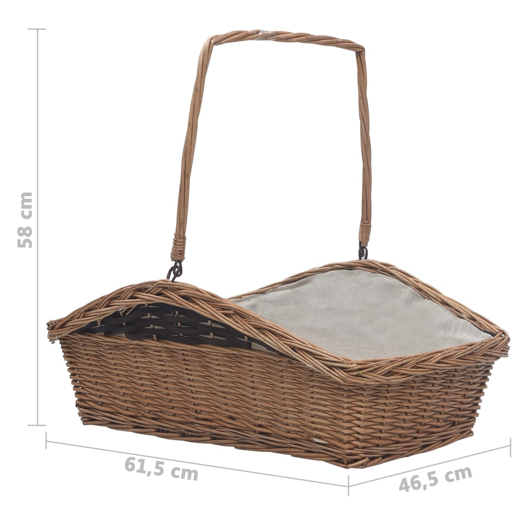 Houtmand met handvat 61,5x46,5x58 cm wilgenhout bruin is nu te koop bij PeponiXL, paradijselijk wonen!
