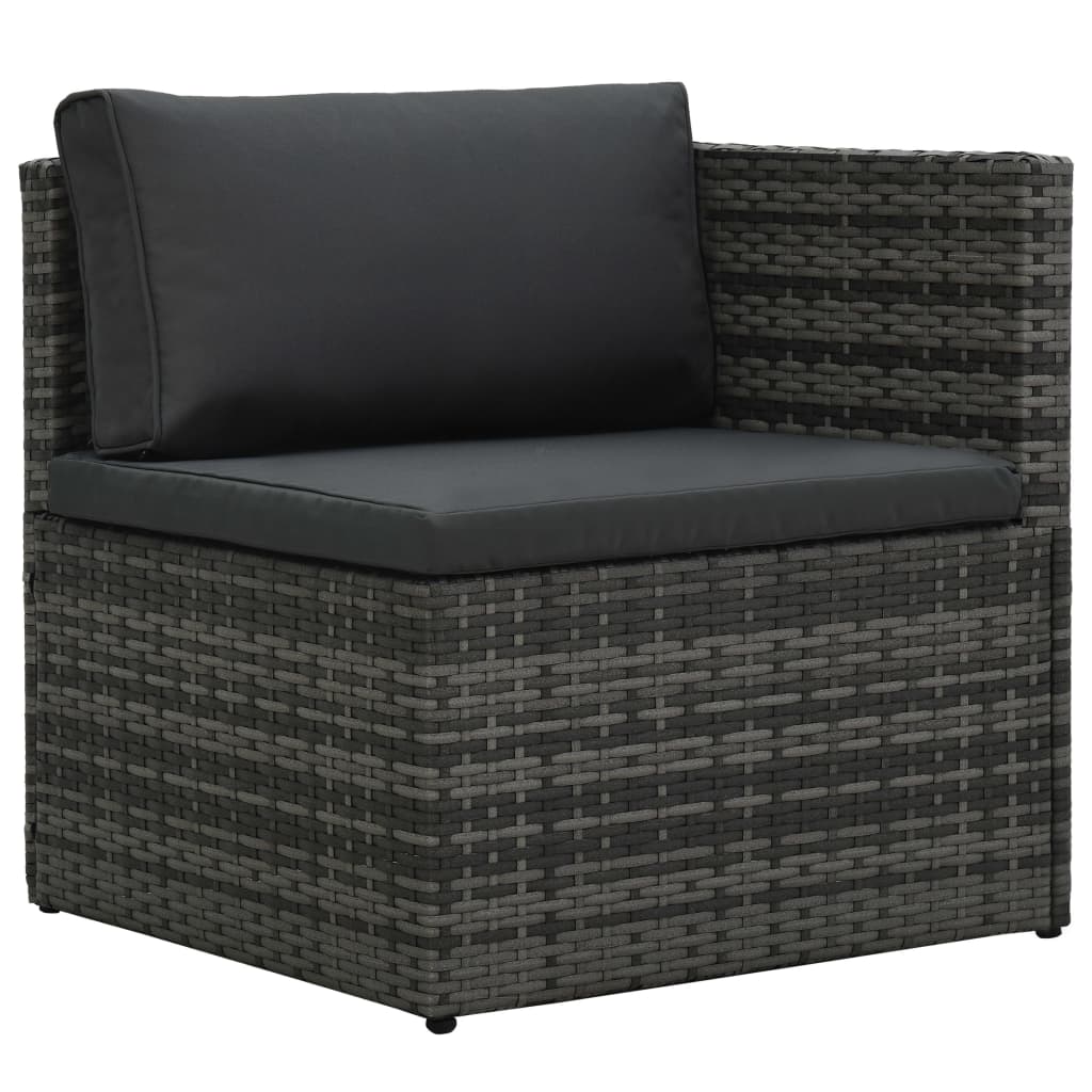 5-delige Loungeset met kussens poly rattan grijs is nu te koop bij PeponiXL, paradijselijk wonen!