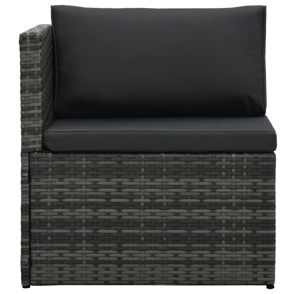 5-delige Loungeset met kussens poly rattan grijs is nu te koop bij PeponiXL, paradijselijk wonen!