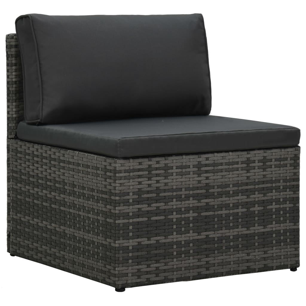 5-delige Loungeset met kussens poly rattan grijs is nu te koop bij PeponiXL, paradijselijk wonen!