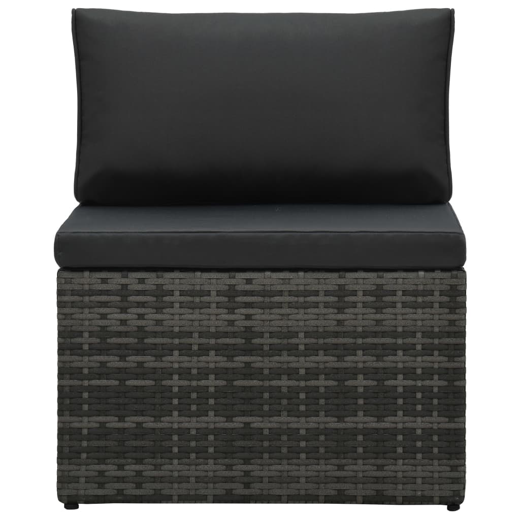 5-delige Loungeset met kussens poly rattan grijs is nu te koop bij PeponiXL, paradijselijk wonen!