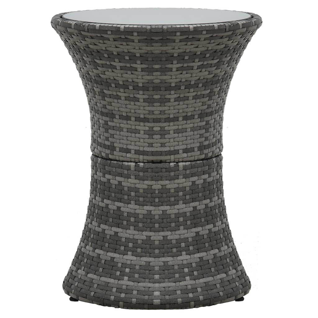 3-delige Bistroset met kussens poly rattan grijs is nu te koop bij PeponiXL, paradijselijk wonen!