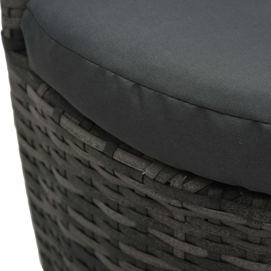 3-delige Bistroset met kussens poly rattan grijs is nu te koop bij PeponiXL, paradijselijk wonen!
