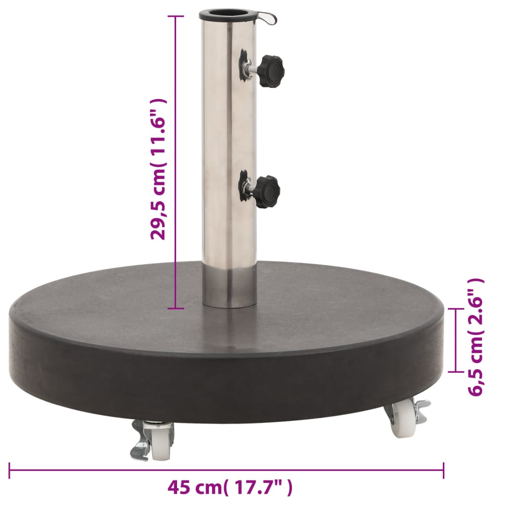 Parasolvoet rond 30 kg graniet zwart is nu te koop bij PeponiXL, paradijselijk wonen!