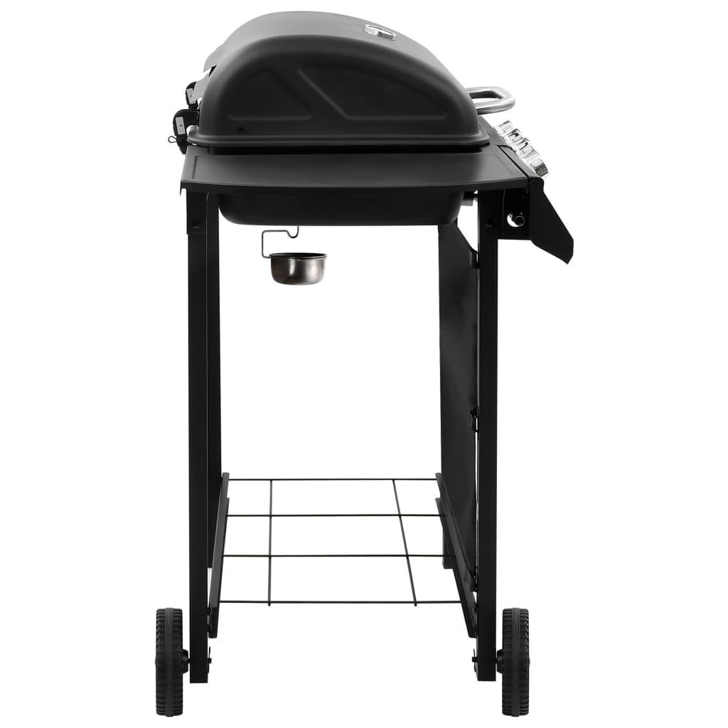 Gasbarbecue-grill met 4 branders zwart is nu te koop bij PeponiXL, paradijselijk wonen!