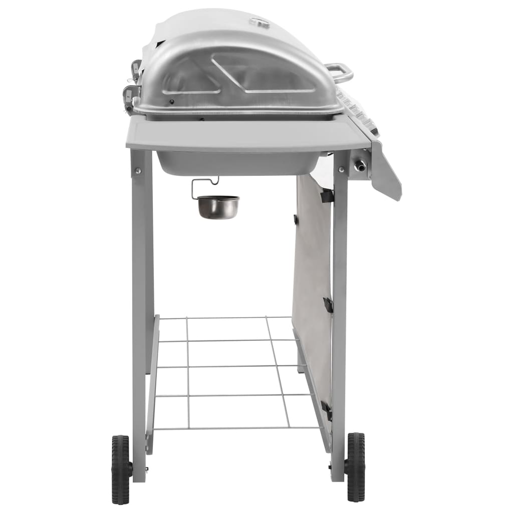 Gasbarbecue met 6 branders zilverkleurig is nu te koop bij PeponiXL, paradijselijk wonen!