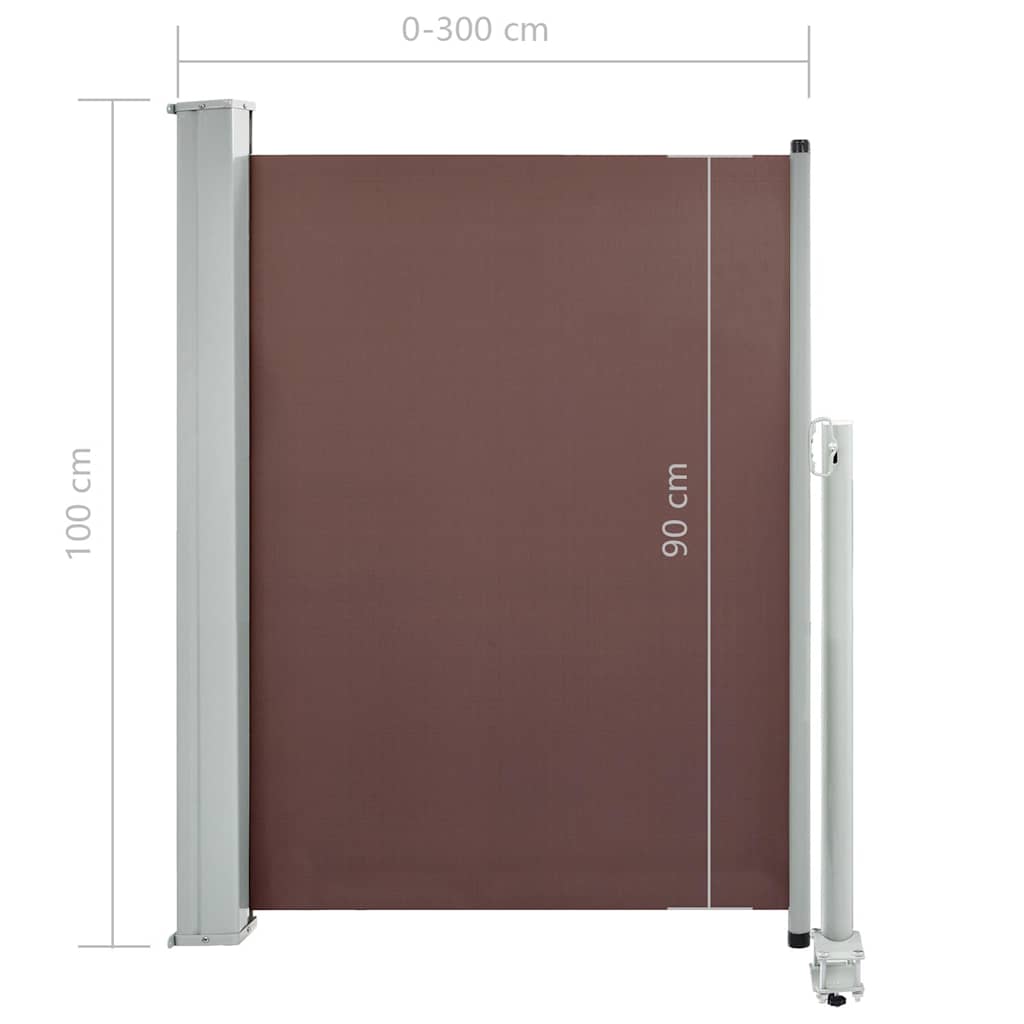 Tuinscherm uittrekbaar 100x300 cm bruin is nu te koop bij PeponiXL, paradijselijk wonen!