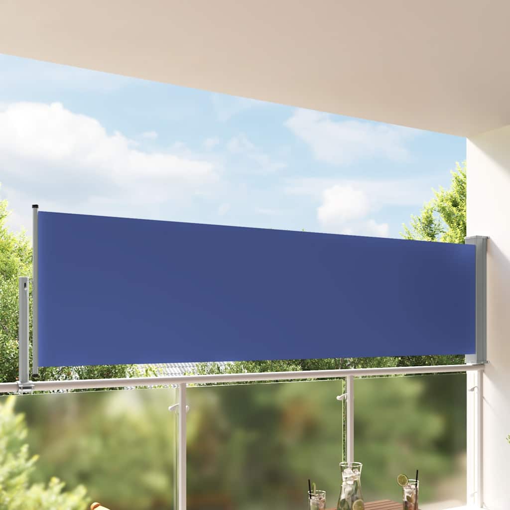 Tuinscherm uittrekbaar 100x300 cm blauw is nu te koop bij PeponiXL, paradijselijk wonen!