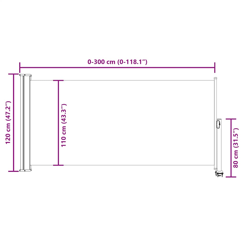 Tuinscherm uittrekbaar 120x300 cm blauw is nu te koop bij PeponiXL, paradijselijk wonen!