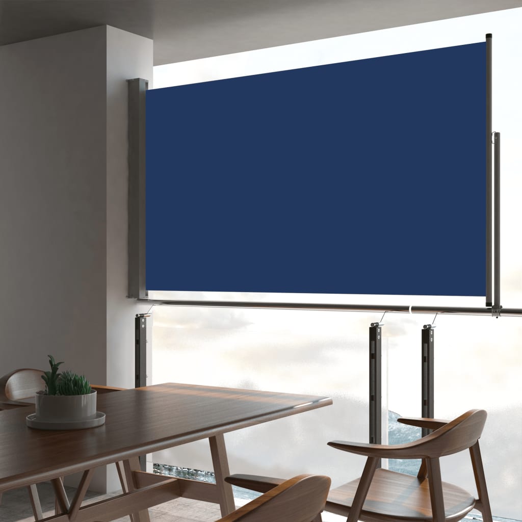 Tuinscherm uittrekbaar 140x300 cm blauw is nu te koop bij PeponiXL, paradijselijk wonen!