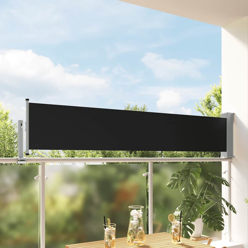 Tuinscherm uittrekbaar 60x300 cm zwart is nu te koop bij PeponiXL, paradijselijk wonen!