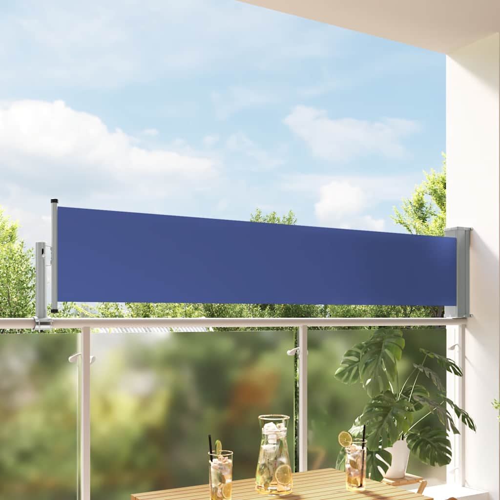 Tuinscherm uittrekbaar 60x300 cm blauw is nu te koop bij PeponiXL, paradijselijk wonen!